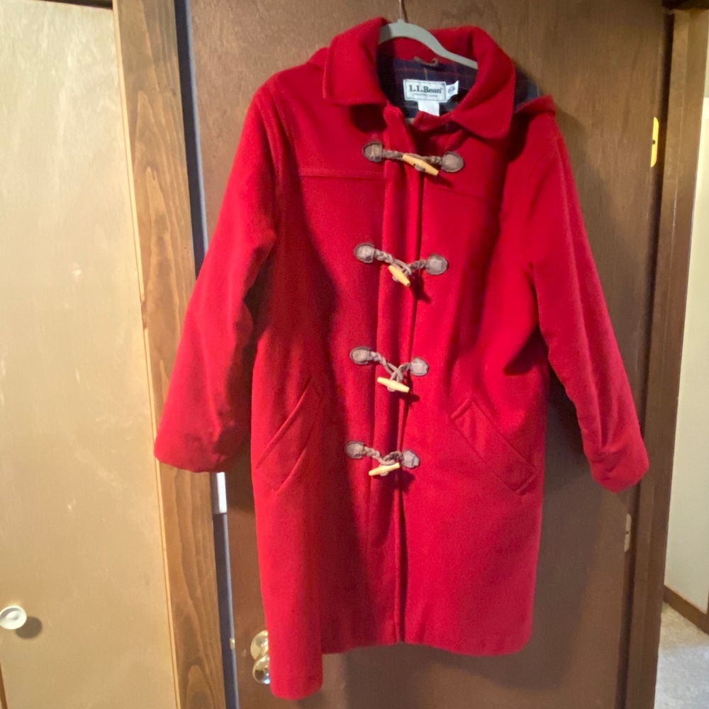 VTG Red LL Bean Coat Wool Thinsulate